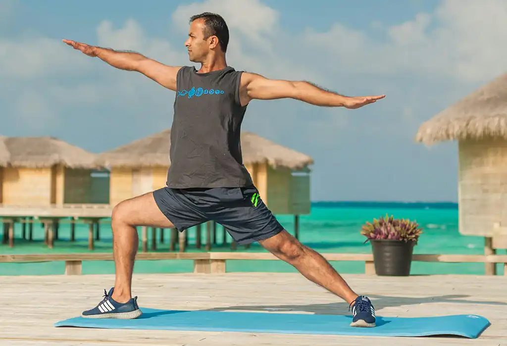 yoga warrior II pose